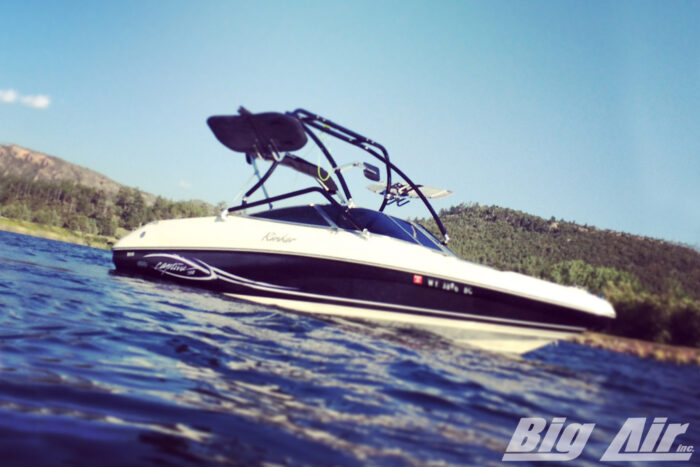 rinker boat with big air x tower mounted