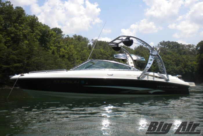 2003 Monterey 208 SI boat with Big Air Wave wake tower and Kicker KMT67 speakers