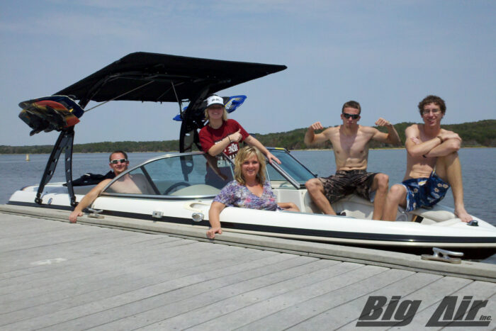 Mastercraft boat with an installed Big Air Wave tower and Super Shadow Bimini
