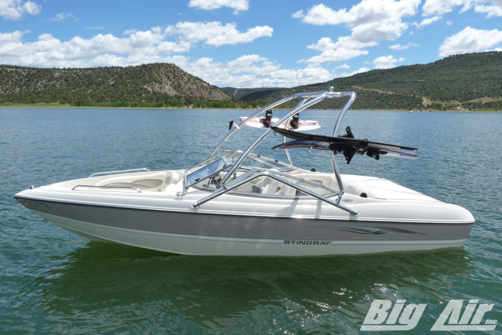 Stingray Boat with Big Air Vapor tower in polished finish