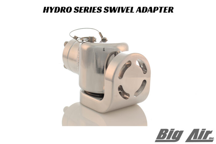 Big Air Hydro Rotating Swivel Rack Adapter in polished finish option