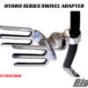 Big Air Hydro Rotating Swivel Rack Adapter in polished finish option mounted onto a Big Air Hydro Wake Rack