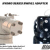 Big Air Hydro Rotating Swivel Rack Adapter in both polished and black finish options