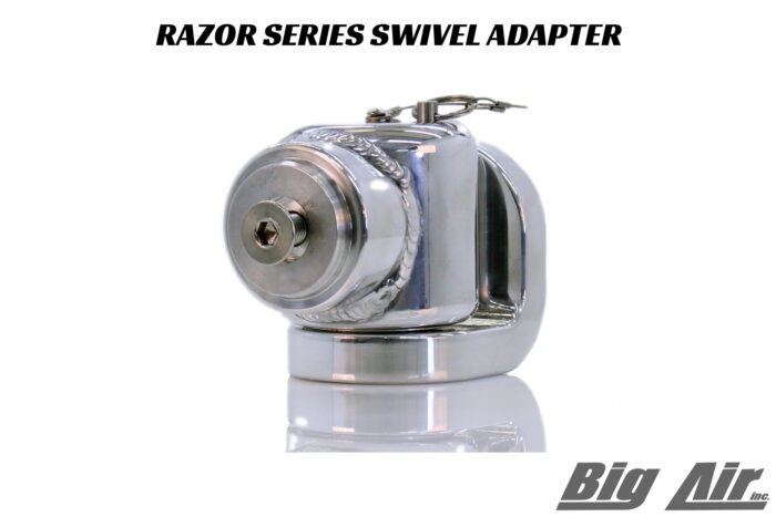 Big Air Razor Rotating Swivel Rack Adapter in polished finish option
