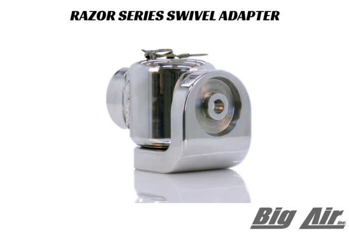 Big Air Razor Rotating Swivel Rack Adapter in polished finish option
