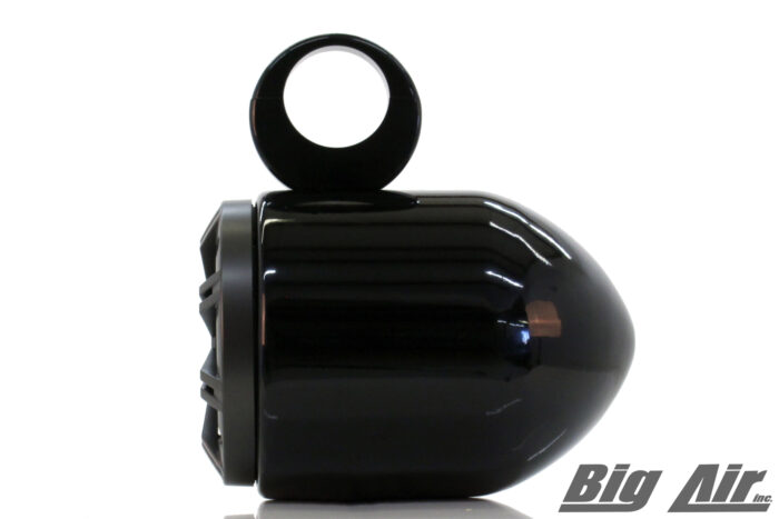 side profile of black big air bullet wake tower speakers
