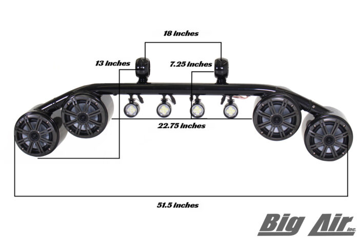 dimensional photo for speaker and light bar combo