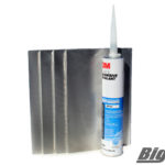4 pieces of flat sheet aluminum and 3 m adhesive