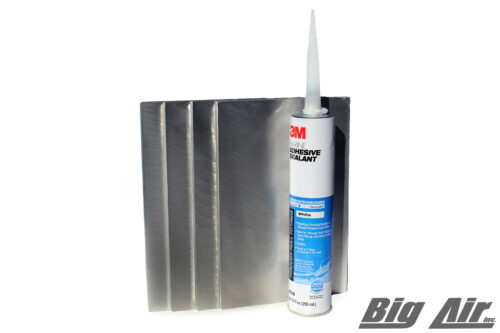 4 pieces of flat sheet aluminum and 3 m adhesive