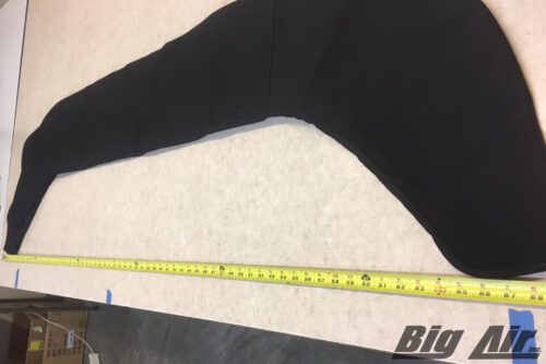showing how to measure the canvas on the Big Air Collapsible Bimini