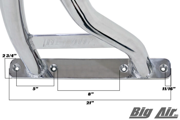 dimensional drawing of big air pontoon tower mounting area