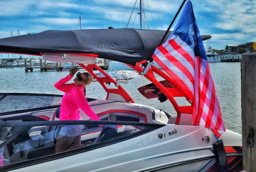 Yamaha 242 boat of the Big Air Flag Holder - customer testimonal photo