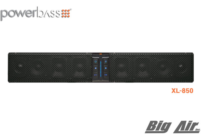 product display image showing PowerBass XL-850 sound bar on a white background.