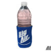 blue can koozie with white Big Air logo on the front with a water bottle inside of the koozie